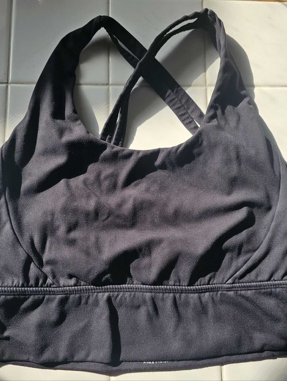 Black Crisscross Back Women's Sports Bra By Buffbunny Size L